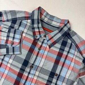 The North Face Men's Plaid Button Shirt L Ripstop Red‎ Blue Outdoor Hiking
